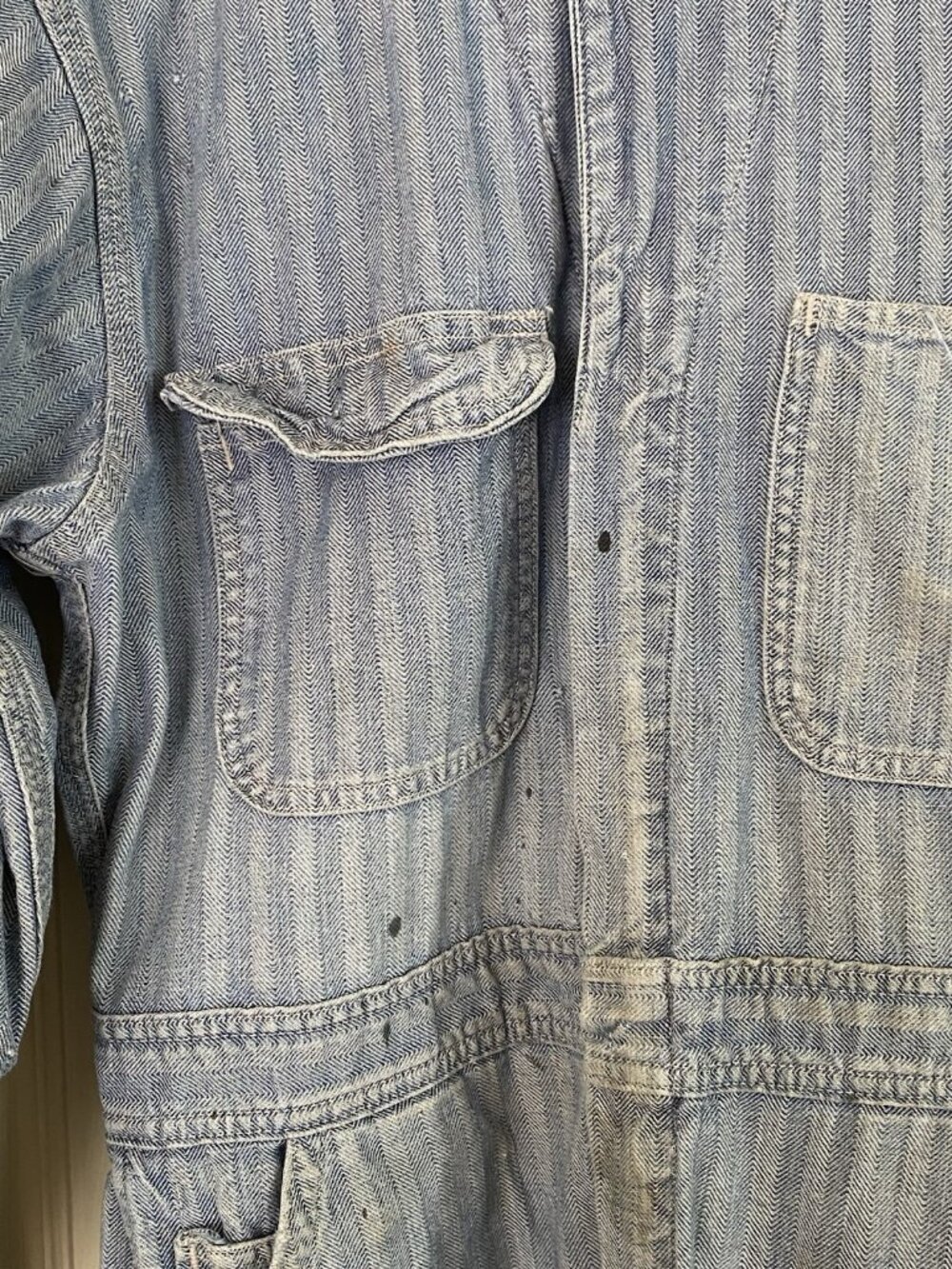VTG Montgomery Ward Pioneer Herringbone Coveralls Utility Halloween Costume - Picture 5 of 16
